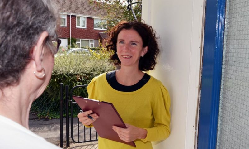 Anneliese canvassing in Oxford East in 2017