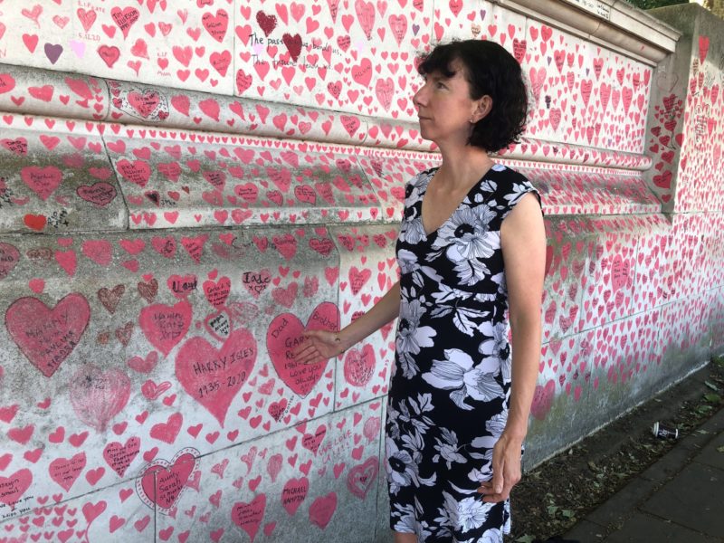 Anneliese Dodds MP at the National Covid Memorial Wall in London