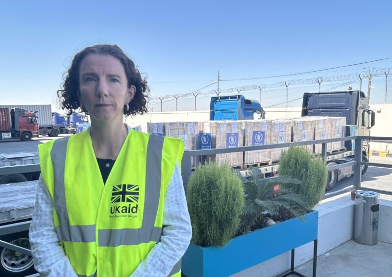 Rt. Hon. Anneliese Dodds at a World Food Programme depot in Jordan